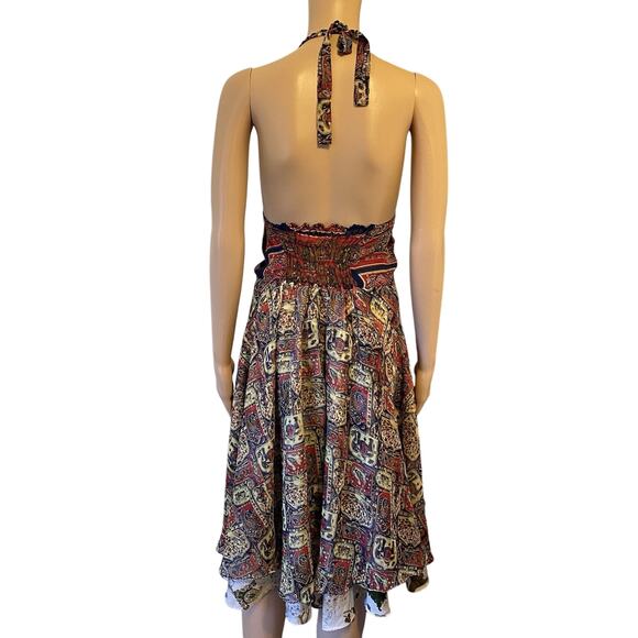 Vintage Baba Chiffon Silk Dress Babydoll Halter Over Layer Y2K Fairy grunge S - Picture 10 of 11